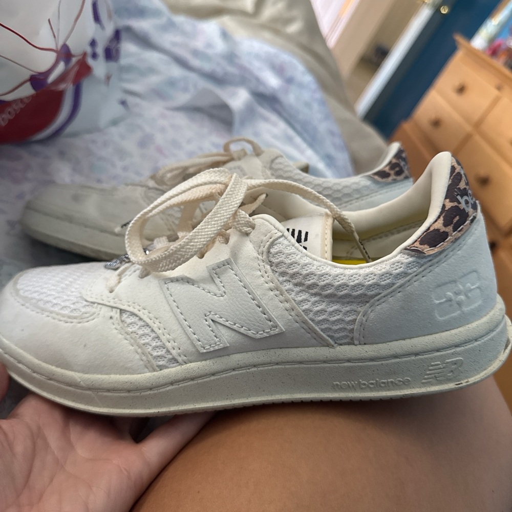 GANNI X New Balance Cream and Leopard Sneakers